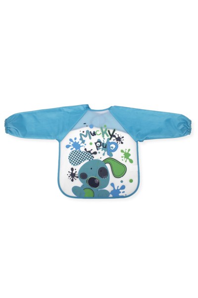 280 Babero impermeable con mangas azul-Interbaby