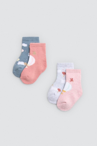 52863 CALCETÍN BEBÉ TÉRMICO PACK DE 2 NUBES