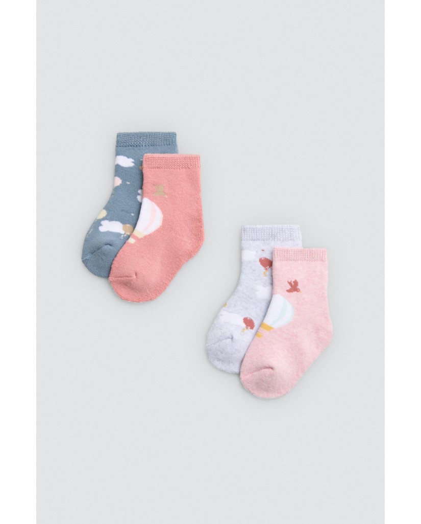 52863 CALCETÍN BEBÉ TÉRMICO PACK DE 2 NUBES