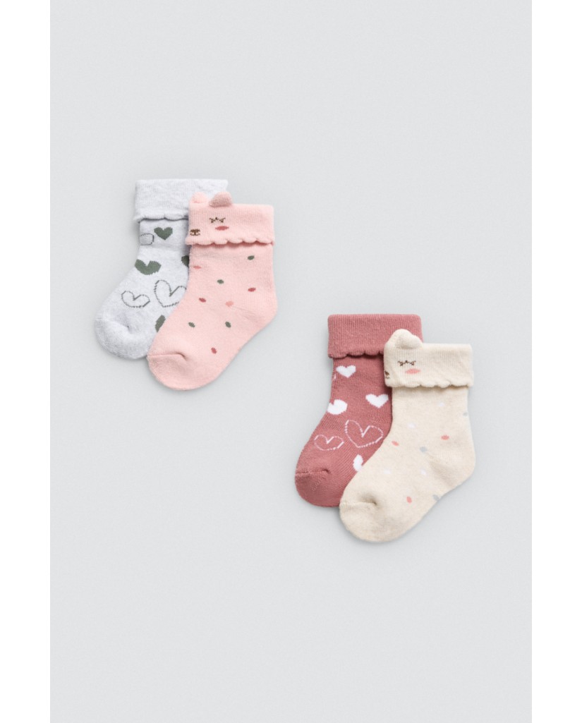 52864 CALCETÍN BEBÉ TÉRMICO PACK DE 2 CORAZONES