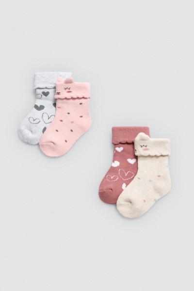 52864 CALCETÍN BEBÉ TÉRMICO PACK DE 2 CORAZONES