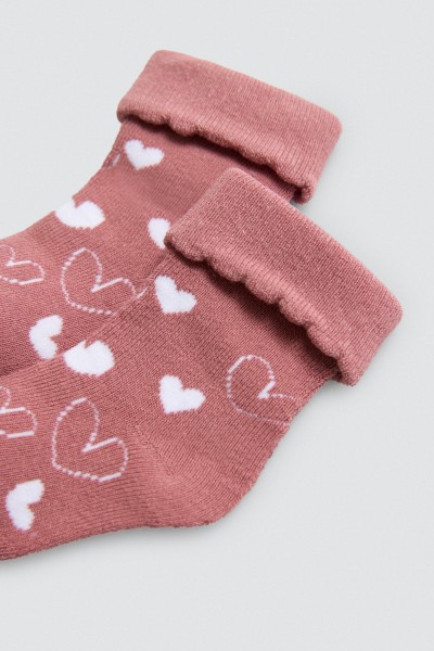 52864 CALCETÍN BEBÉ TÉRMICO PACK DE 2 CORAZONES