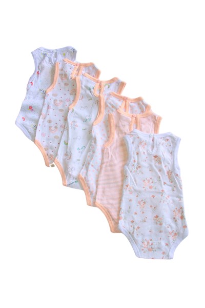 pack01 Pack de 6 bodys de bebé tirante niña-40 Grados
