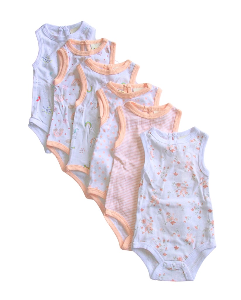 pack01 Pack de 6 bodys de bebé tirante niña-40 Grados