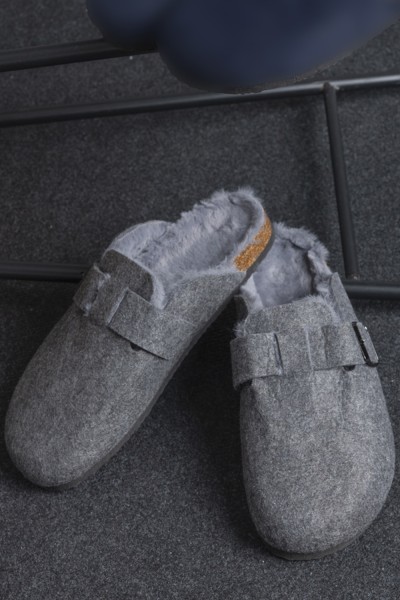 69146S-0 ZAPATILLAS ZUECO HOMBRE FIELTRO PELO