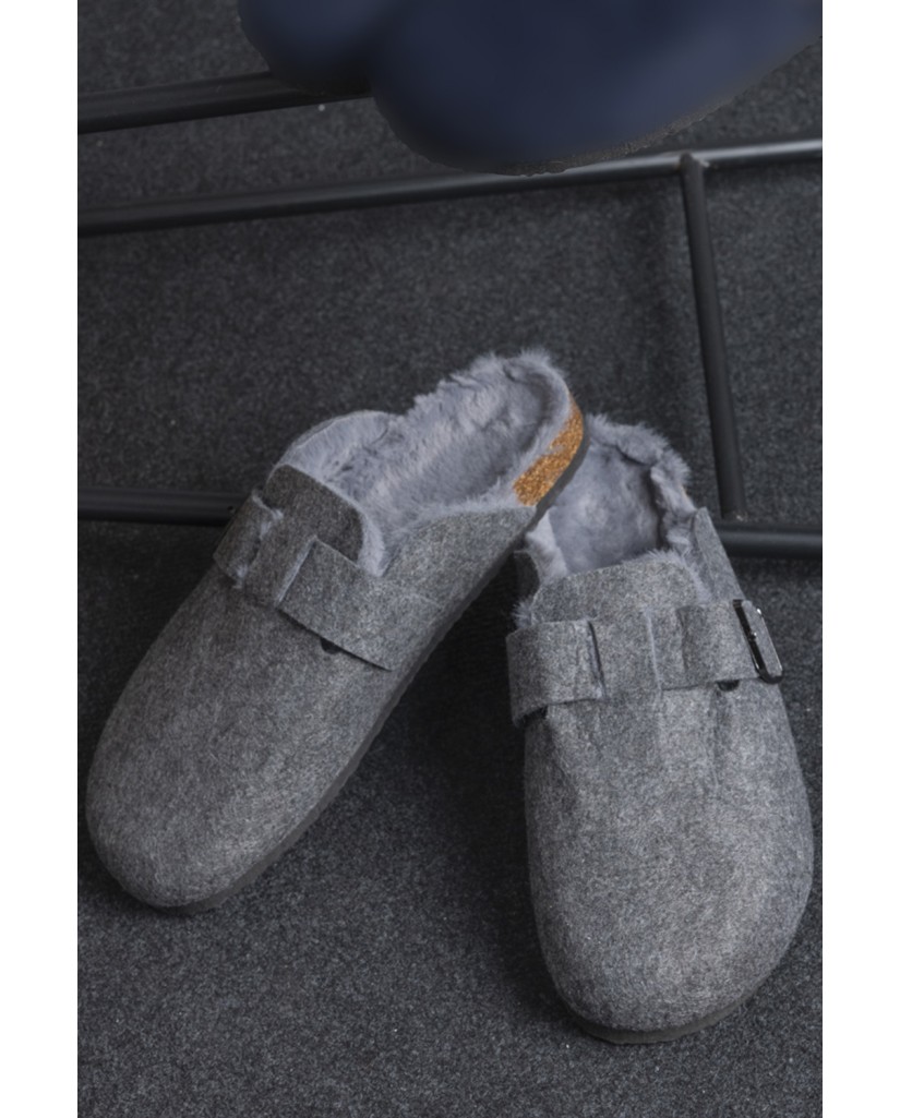 69146S-0 ZAPATILLAS ZUECO HOMBRE FIELTRO PELO