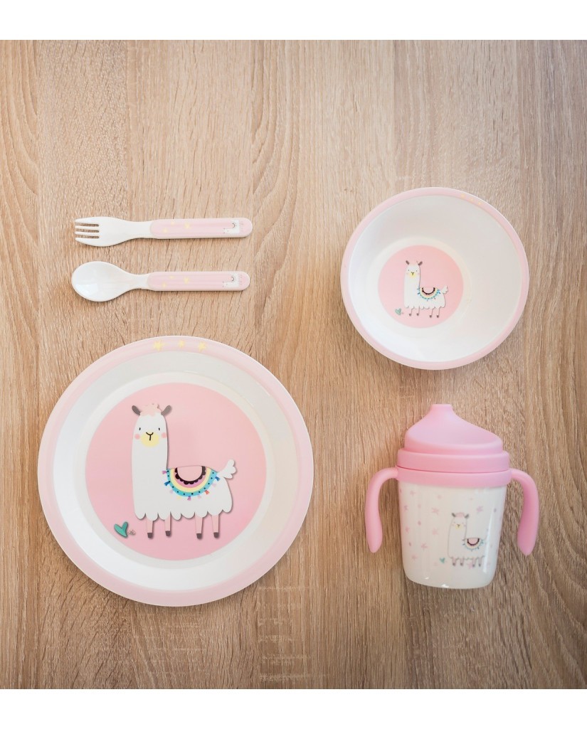 SET18 Set Vajilla 5 PCS Llama Interbaby
