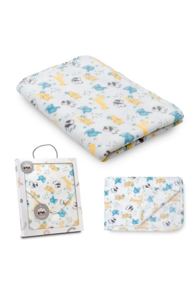00987-31 MANTA ESTAMPADA ANIMALES GRIS