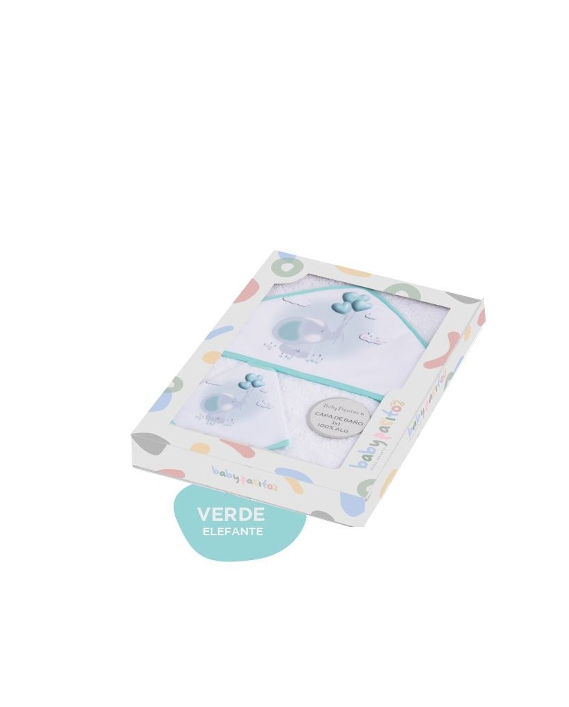 1121 CAPA DE BAÑO + BABERO BEBÉ ELEFANTE