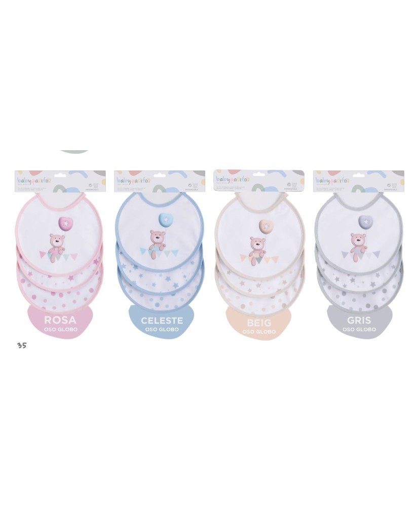 REF10 Pack 2 baberos osito globo