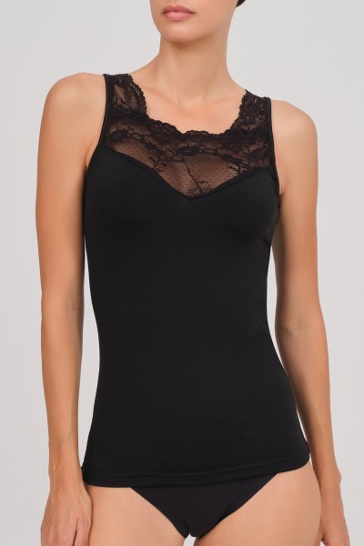 24083 Camiseta mujer térmica tirante ancho con encaje-40 GRADOS