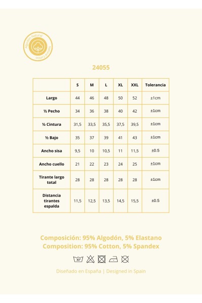24055 Camiseta algodón tirante mujer-40 Grados