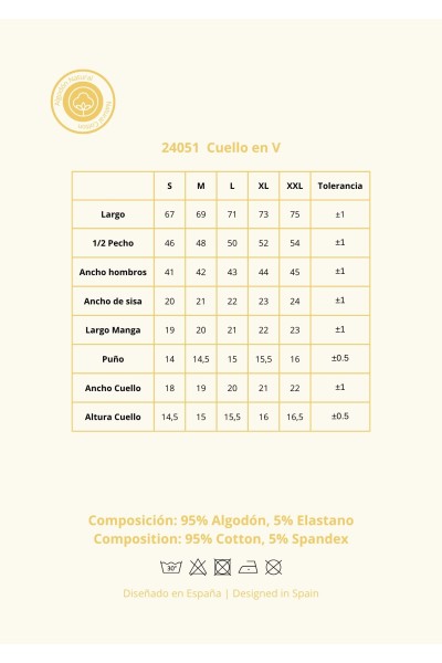 24051 Camiseta hombre manga corta algodón-40 Grados