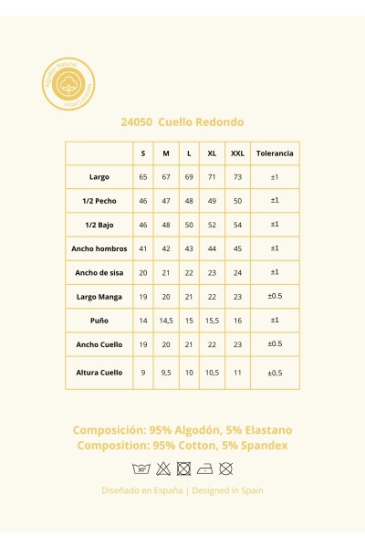 24050 Camiseta hombre manga corta algodón-40 Grados