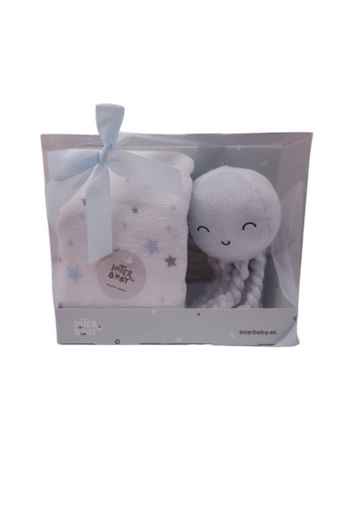 PE017 MANTA + PELUCHE PULPO INTERBABY