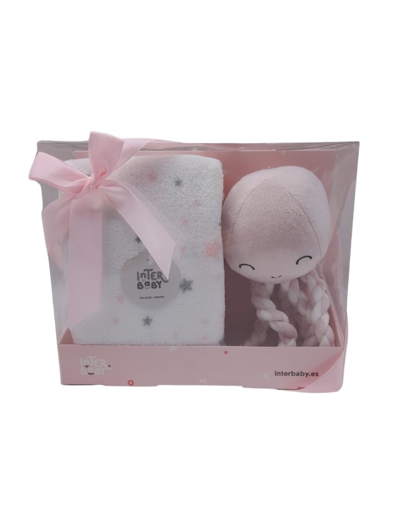 PE017 MANTA + PELUCHE PULPO INTERBABY