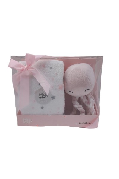 PE017 MANTA + PELUCHE PULPO INTERBABY