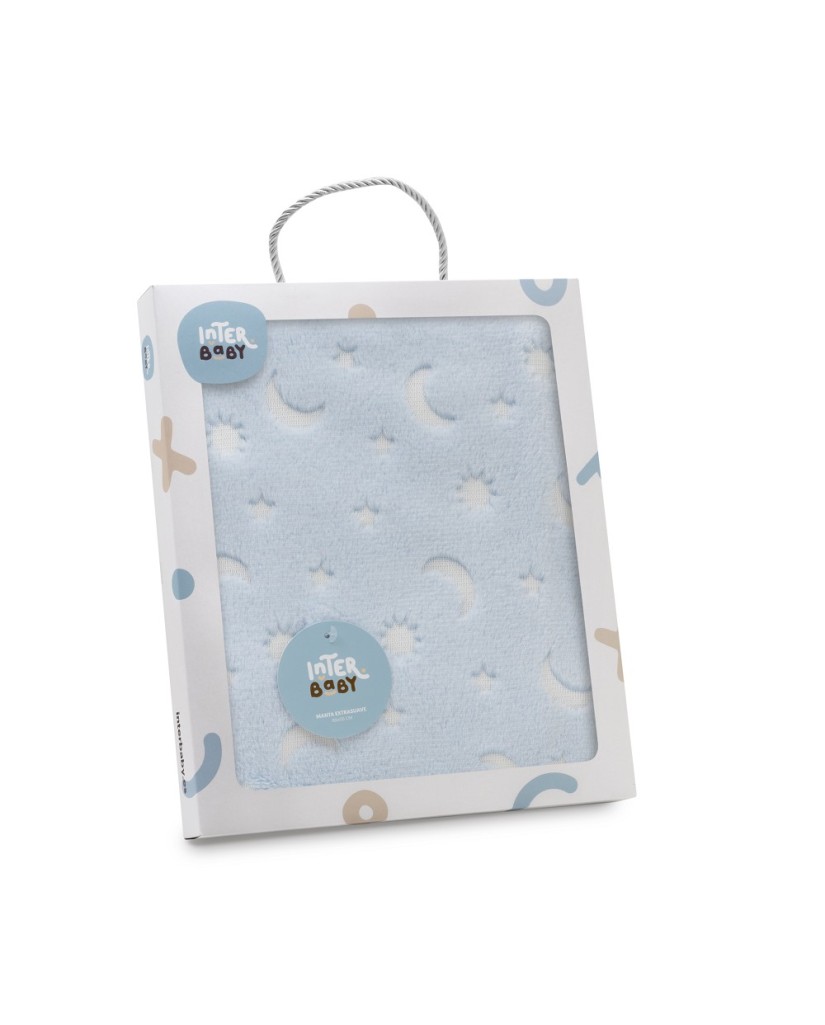 985 Manta minicuna GRABADA LUNA ESTRELLAS- Interbaby