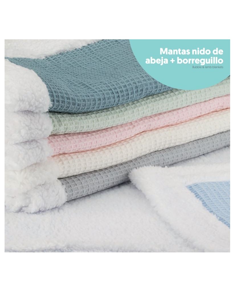 868 Manta minicuna Borreguillo/Nido de abeja