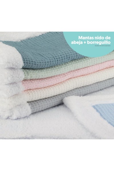 868 Manta minicuna Borreguillo/Nido de abeja