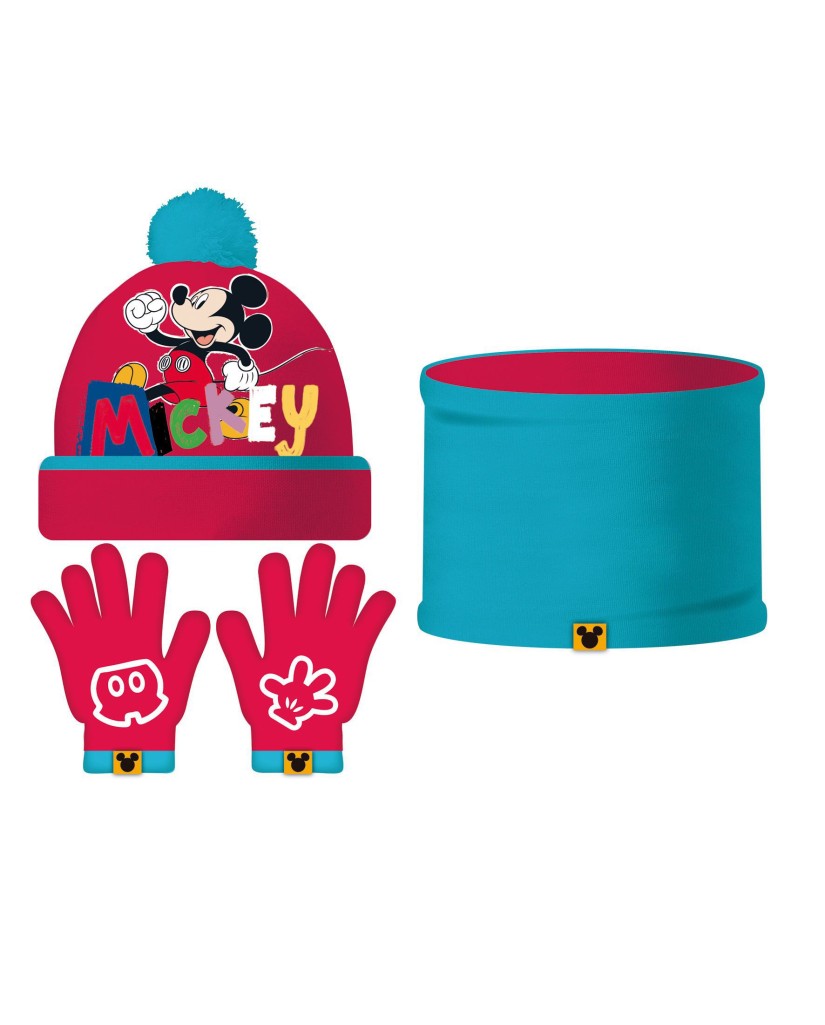 WD15518 MICKEY - SET GORRO+BRAGA+GUANTES MICKEY MOUSE