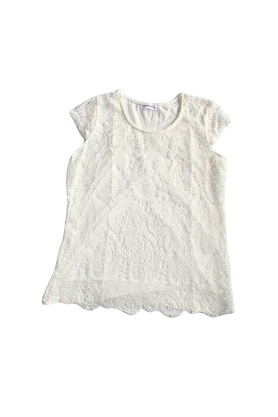 C3030-A CAMISETA MUJER ENCAJE MANGA CORTA
