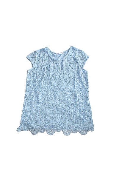 C3030-A CAMISETA MUJER ENCAJE MANGA CORTA
