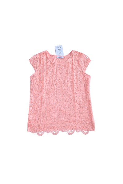 C3030-A CAMISETA MUJER ENCAJE MANGA CORTA