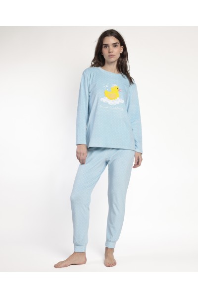 63631-0 PIJAMA MUJER VELVET SWEET DUCKLING -ADMAS