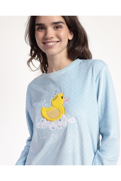 63631-0 PIJAMA MUJER VELVET SWEET DUCKLING -ADMAS