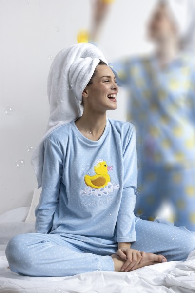 63631-0 PIJAMA MUJER VELVET SWEET DUCKLING -ADMAS