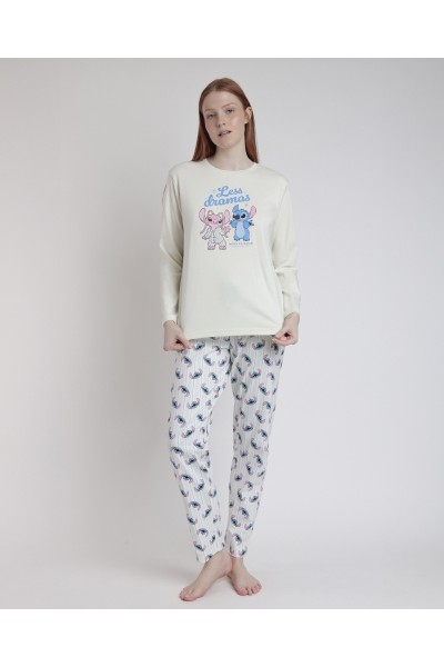 63315-0 PIJAMA STITCH 'LESS DRAMAS' MUJER-ADMAS