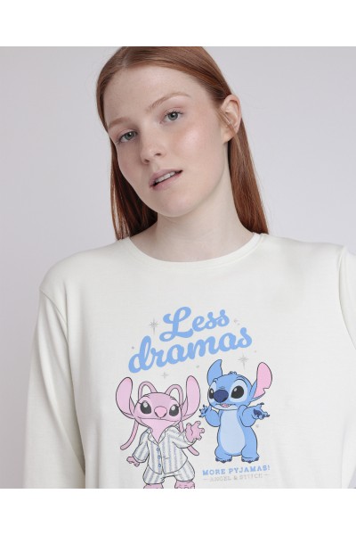 63315-0 PIJAMA STITCH 'LESS DRAMAS' MUJER-ADMAS