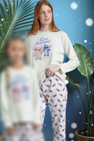63315-0 PIJAMA STITCH 'LESS DRAMAS' MUJER-ADMAS