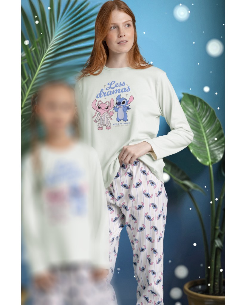 63315-0 PIJAMA STITCH 'LESS DRAMAS' MUJER-ADMAS