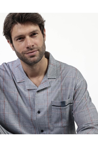 63796-0 PIJAMA HOMBRE MANGA LARGA ABIERTO HARRIS- ADMAS