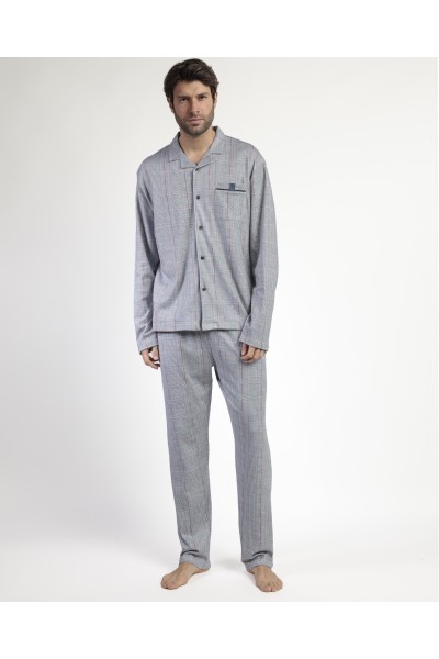 63796-0 PIJAMA HOMBRE MANGA LARGA ABIERTO HARRIS- ADMAS
