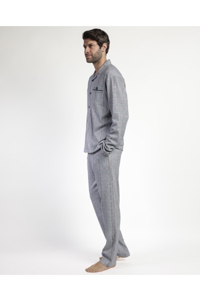 63796-0 PIJAMA HOMBRE MANGA LARGA ABIERTO HARRIS- ADMAS