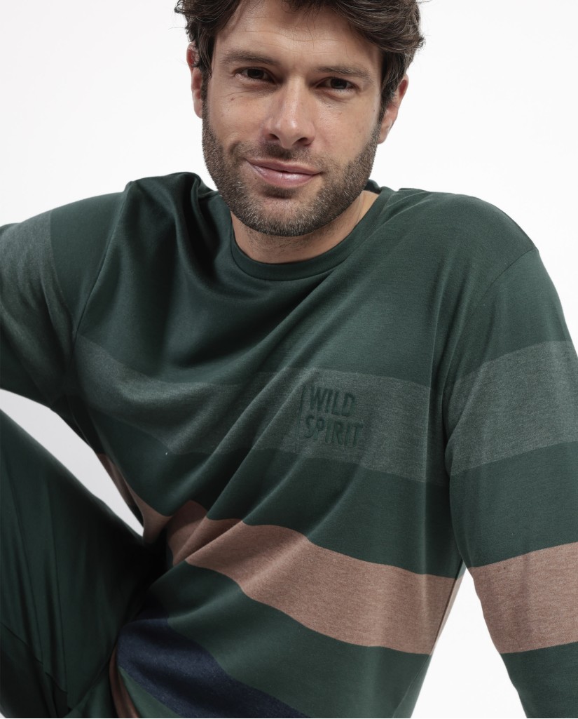 63753-0 PIJAMA HOMBRE MANGA LARGA RAYAS WILD SPIRIT-ADMAS