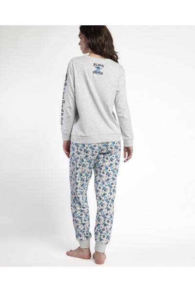 63664-0 PIJAMA MUJER MANGA LARGA ALOHA STITCH ADMAS