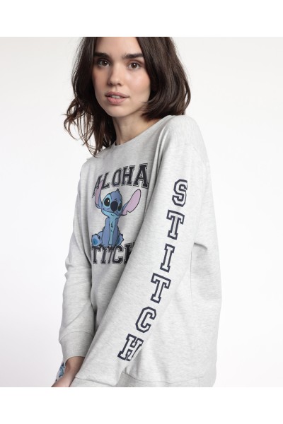 63664-0 PIJAMA MUJER MANGA LARGA ALOHA STITCH ADMAS