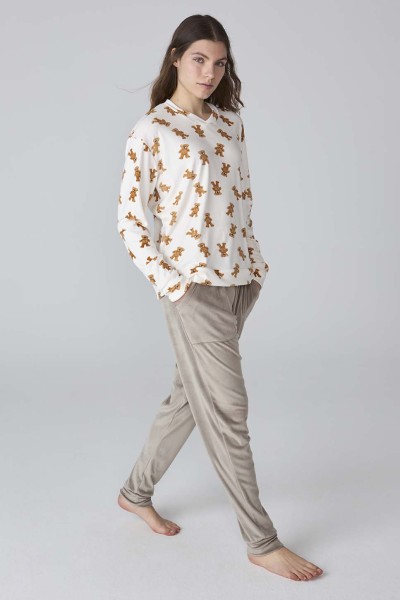XJJB_FP0301 Pijama mujer terciopelo ositos J&J Brothers