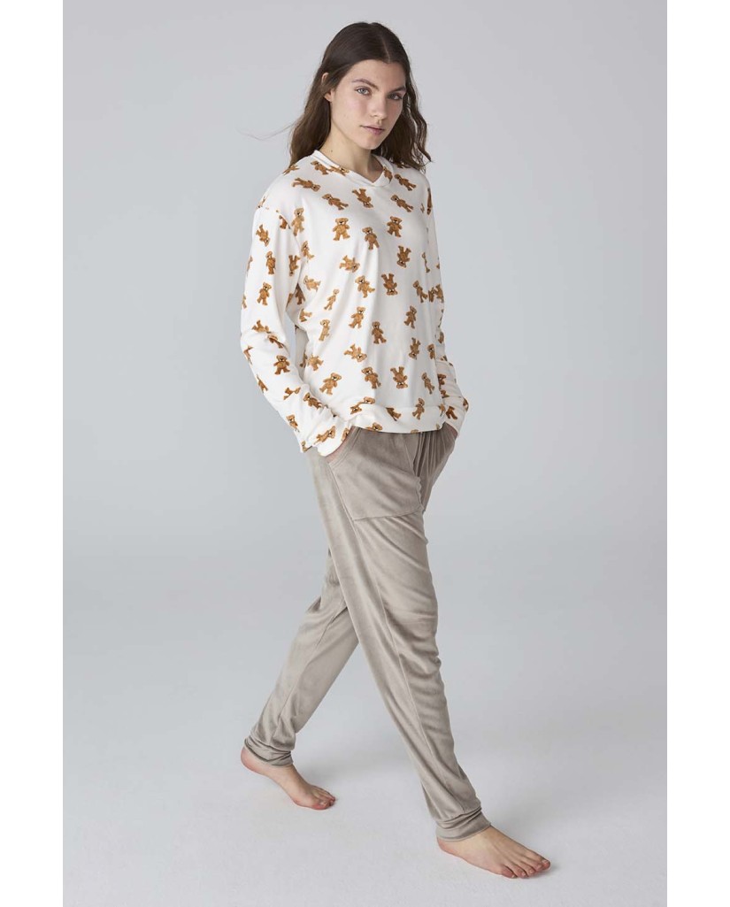XJJB_FP0301 Pijama mujer terciopelo ositos J&J Brothers