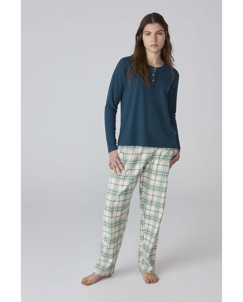 XJJB_FP0601 Pijama mujer pantalón cuadros J&J Brothers