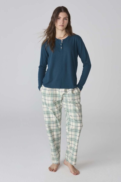 XJJB_FP0601 Pijama mujer pantalón cuadros J&J Brothers