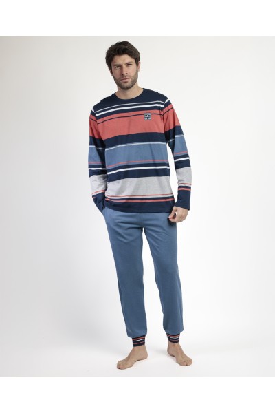 63160-0 PIJAMA HOMBRE RAYAS BURNT -ADMAS