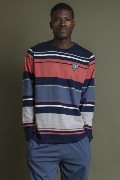 63160-0 PIJAMA HOMBRE RAYAS BURNT -ADMAS