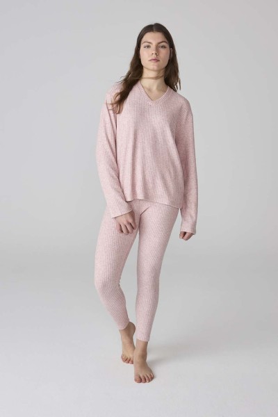 XJJB_FP2001 Pijama mujer canalé rosa casual J&J Brothers