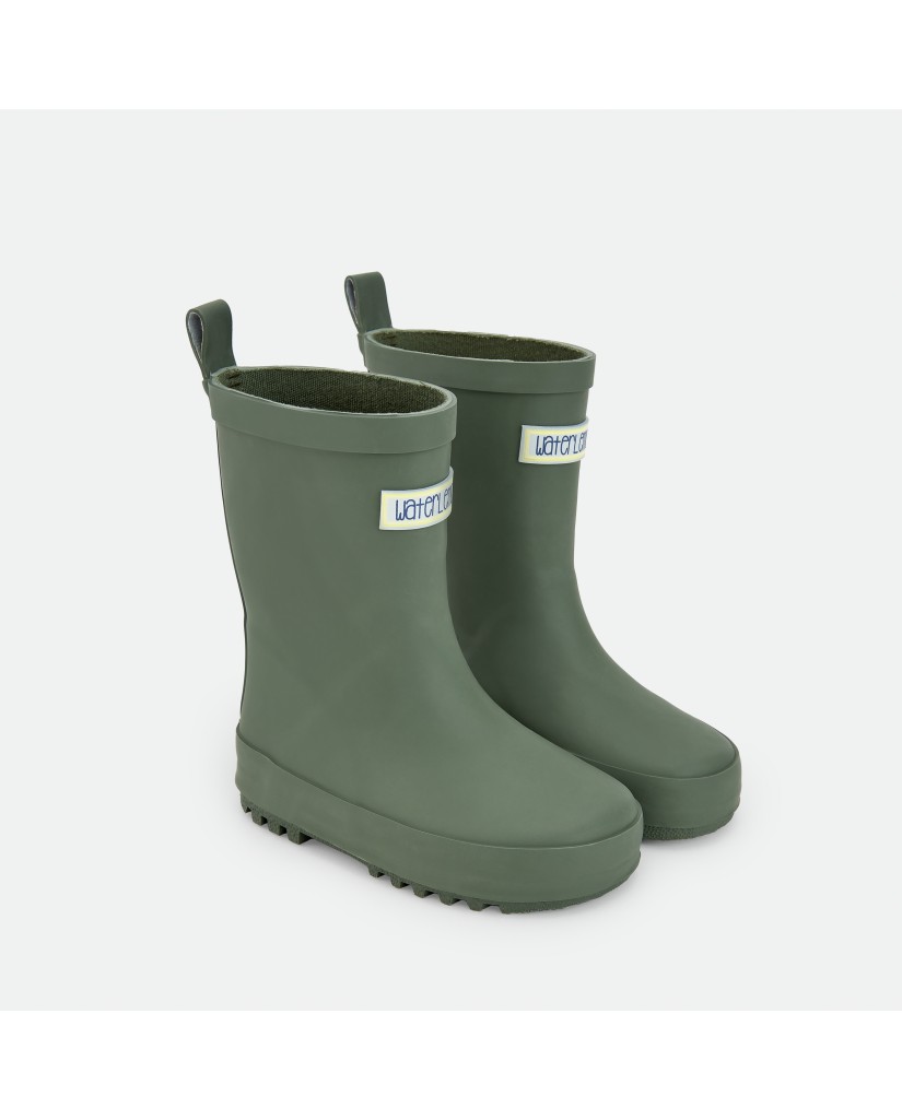 5811-24 Botas de agua lisas verdes infantiles
