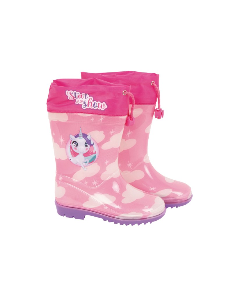 ZK16578 BOTAS DE AGUA ROSA UNICORNIO